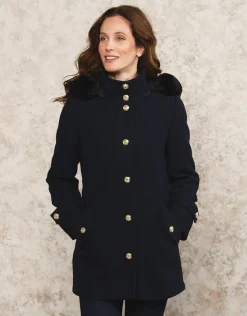 Christine Laure Parkas|Manteaux*Manteau laine marine