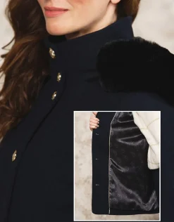 Christine Laure Parkas|Manteaux*Manteau laine marine