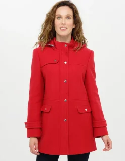 Christine Laure Manteaux|Parkas*Manteau rouge 70% laine