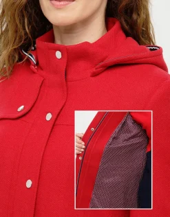 Christine Laure Manteaux|Parkas*Manteau rouge 70% laine