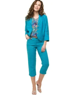 Christine Laure Pantacourts*Pantacourt 100% lin bleu