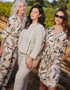 Christine Laure Pantacourts|Pantalons*Pantacourt beige 100% lin