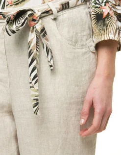 Christine Laure Pantacourts|Pantalons*Pantacourt beige 100% lin