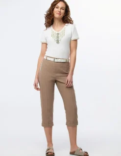 Christine Laure Pantacourts|Pantalons*Pantacourt coton beige