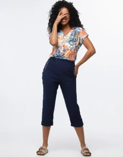 Christine Laure Pantacourts|Pantalons*Pantacourt coton marine