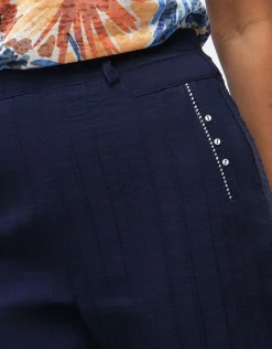 Christine Laure Pantacourts|Pantalons*Pantacourt coton marine