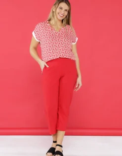 Christine Laure Pantacourts*Pantacourt droit rouge