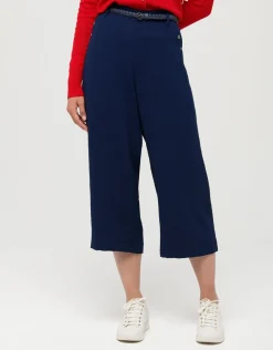 Christine Laure Pantacourts|Pantalons*Pantacourt fluide marine