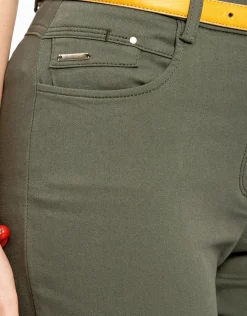 Christine Laure Pantacourts|Pantalons*Pantacourt kaki stretch