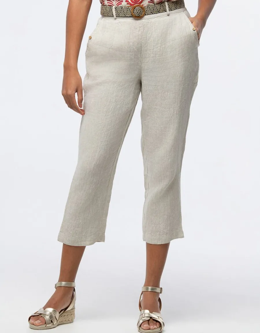 Christine Laure Pantalons|Pantacourts*Pantacourt lin beige