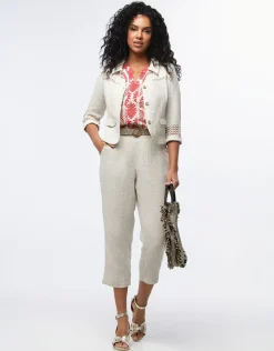 Christine Laure Pantalons|Pantacourts*Pantacourt lin beige