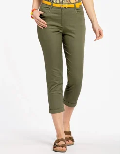 Christine Laure Pantacourts|Pantalons*Pantacourt stretch kaki