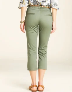 Christine Laure Pantacourts|Pantalons*Pantacourt stretch kaki