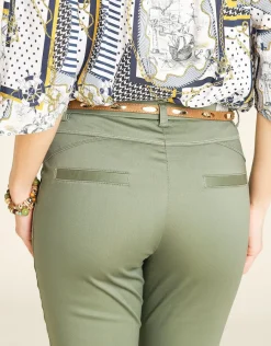 Christine Laure Pantacourts|Pantalons*Pantacourt stretch kaki