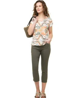 Christine Laure Pantacourts*Pantacourt vert kaki