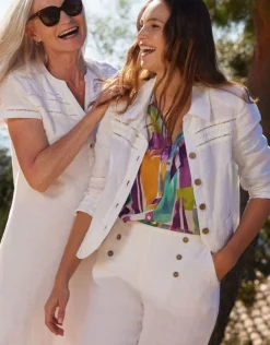 Christine Laure Larges|Pantalons*Pantalon 100% lin blanc