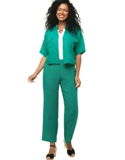 Christine Laure Larges|Pantalons*Pantalon 100% lin vert