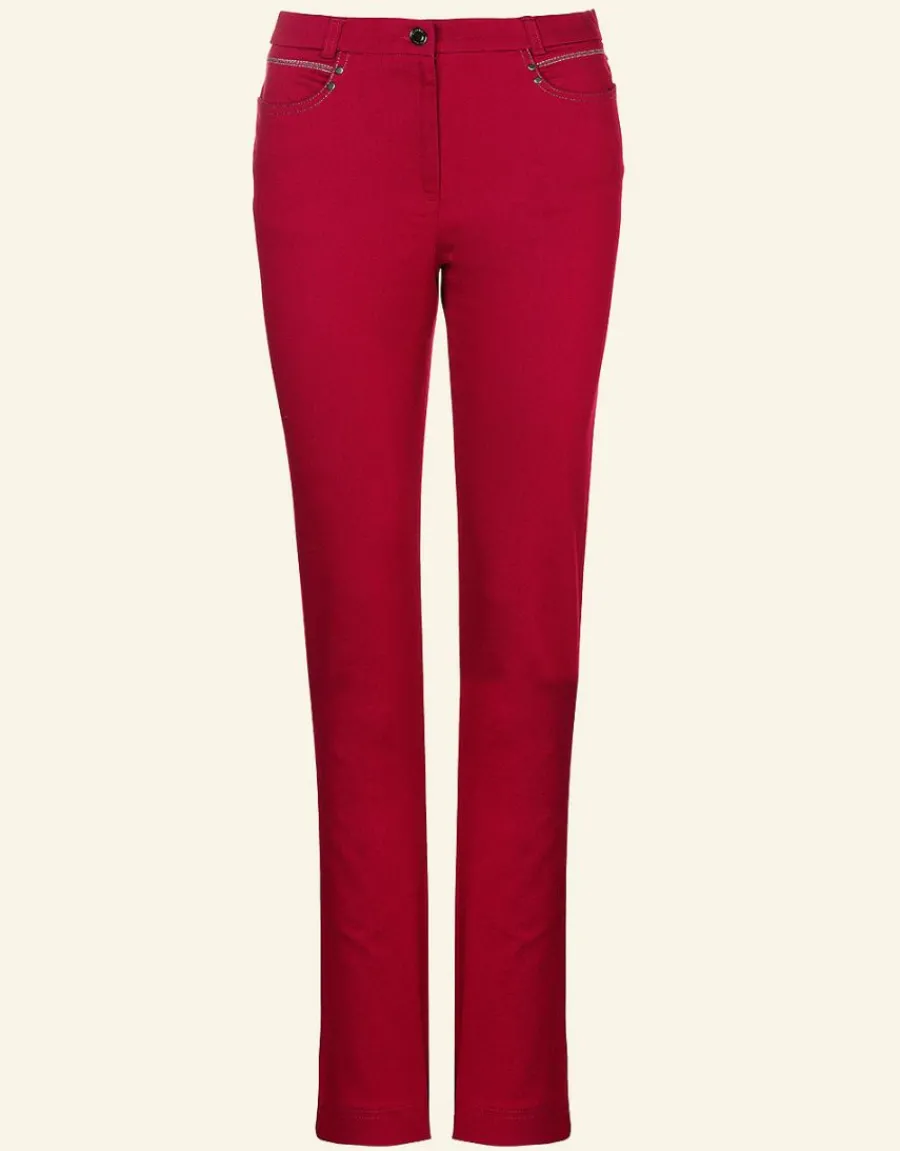 Christine Laure Ajustés|Pantalons*Pantalon 5 poches rouge