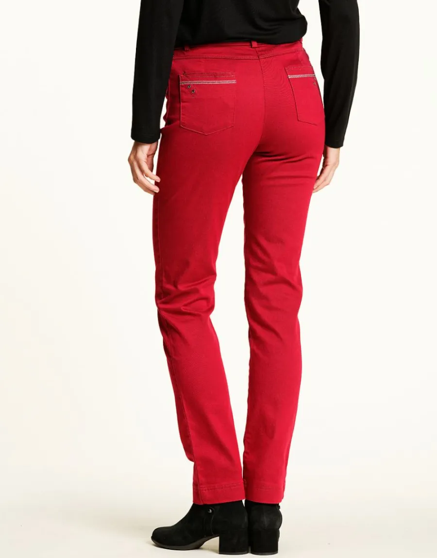 Christine Laure Ajustés|Pantalons*Pantalon 5 poches rouge