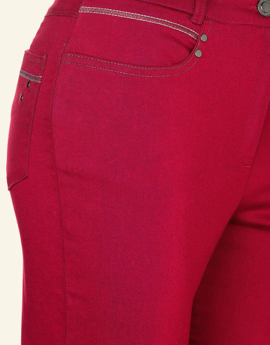 Christine Laure Ajustés|Pantalons*Pantalon 5 poches rouge