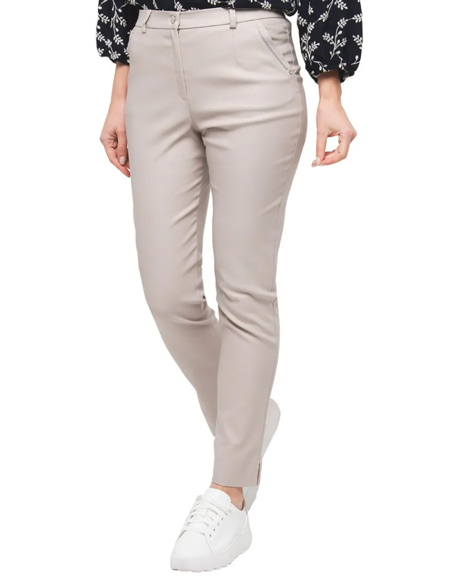 Christine Laure Ajustés|Pantalons*Pantalon beige imprimé