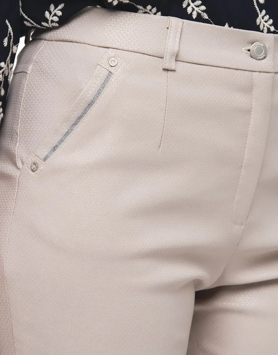 Christine Laure Ajustés|Pantalons*Pantalon beige imprimé