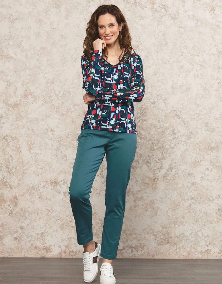 Christine Laure Ajustés|Pantalons*Pantalon bleu 7/8ème