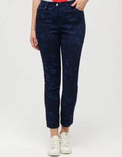 Christine Laure Slims|Pantalons*Pantalon bleu motifs 7/8e