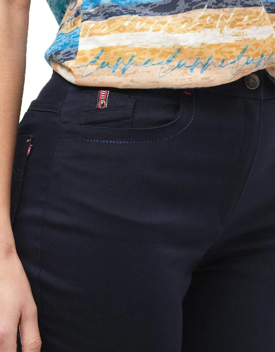 Christine Laure Ajustés|Slims*Pantalon bleu slim coton