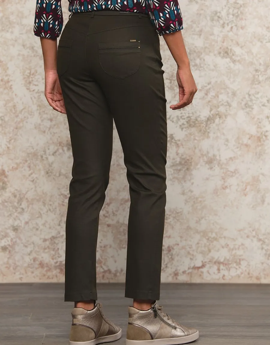 Christine Laure Slims|Pantalons*Pantalon brun slim coton