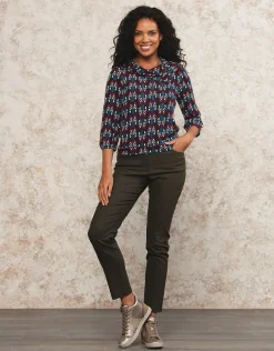 Christine Laure Slims|Pantalons*Pantalon brun slim coton