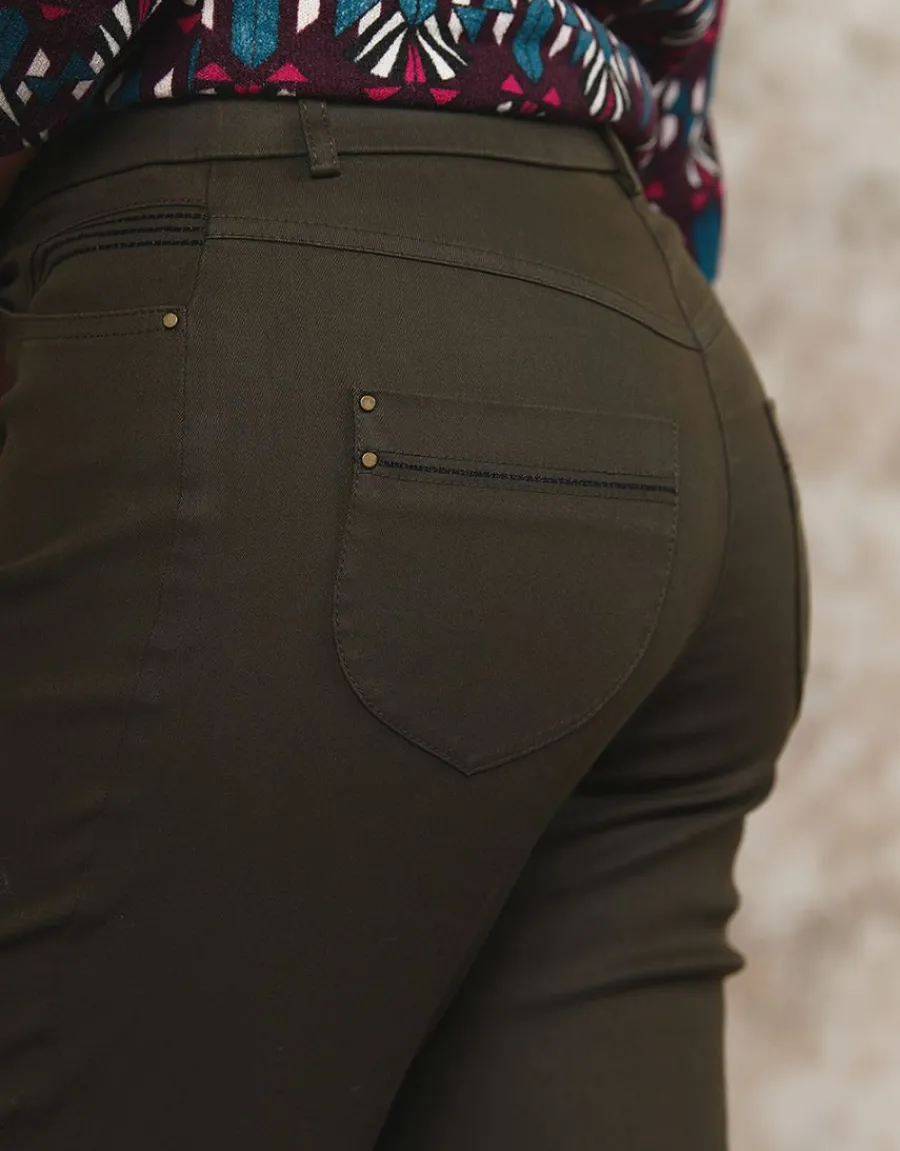 Christine Laure Slims|Pantalons*Pantalon brun slim coton