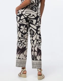 Christine Laure Pantalons*Pantalon chic beige motif