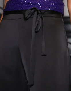 Christine Laure Larges|Pantalons*Pantalon chic satiné noir