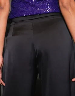 Christine Laure Larges|Pantalons*Pantalon chic satiné noir