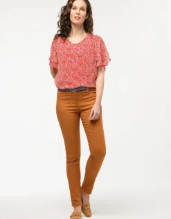 Christine Laure Slims|Pantalons*Pantalon coton orangé