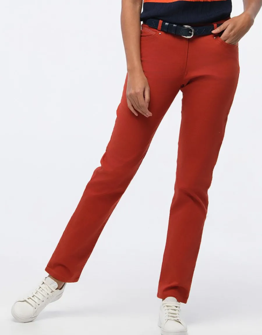 Christine Laure Ajustés|Pantalons*Pantalon coton terracotta