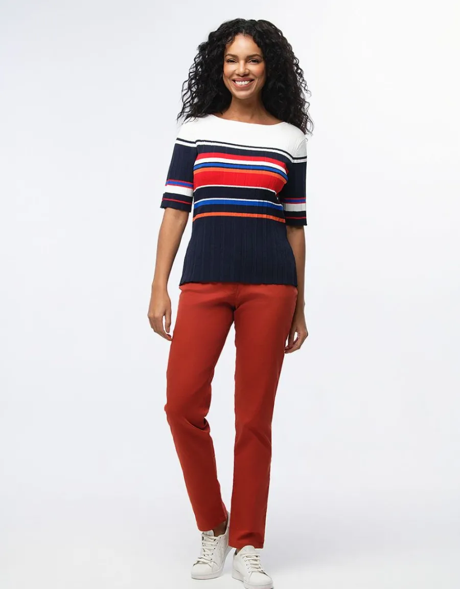 Christine Laure Ajustés|Pantalons*Pantalon coton terracotta