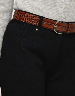 Christine Laure Ajustés|Pantalons*Pantalon 7/8e noir motifs