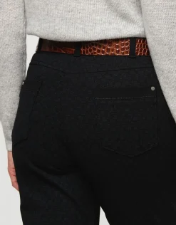 Christine Laure Ajustés|Pantalons*Pantalon 7/8e noir motifs