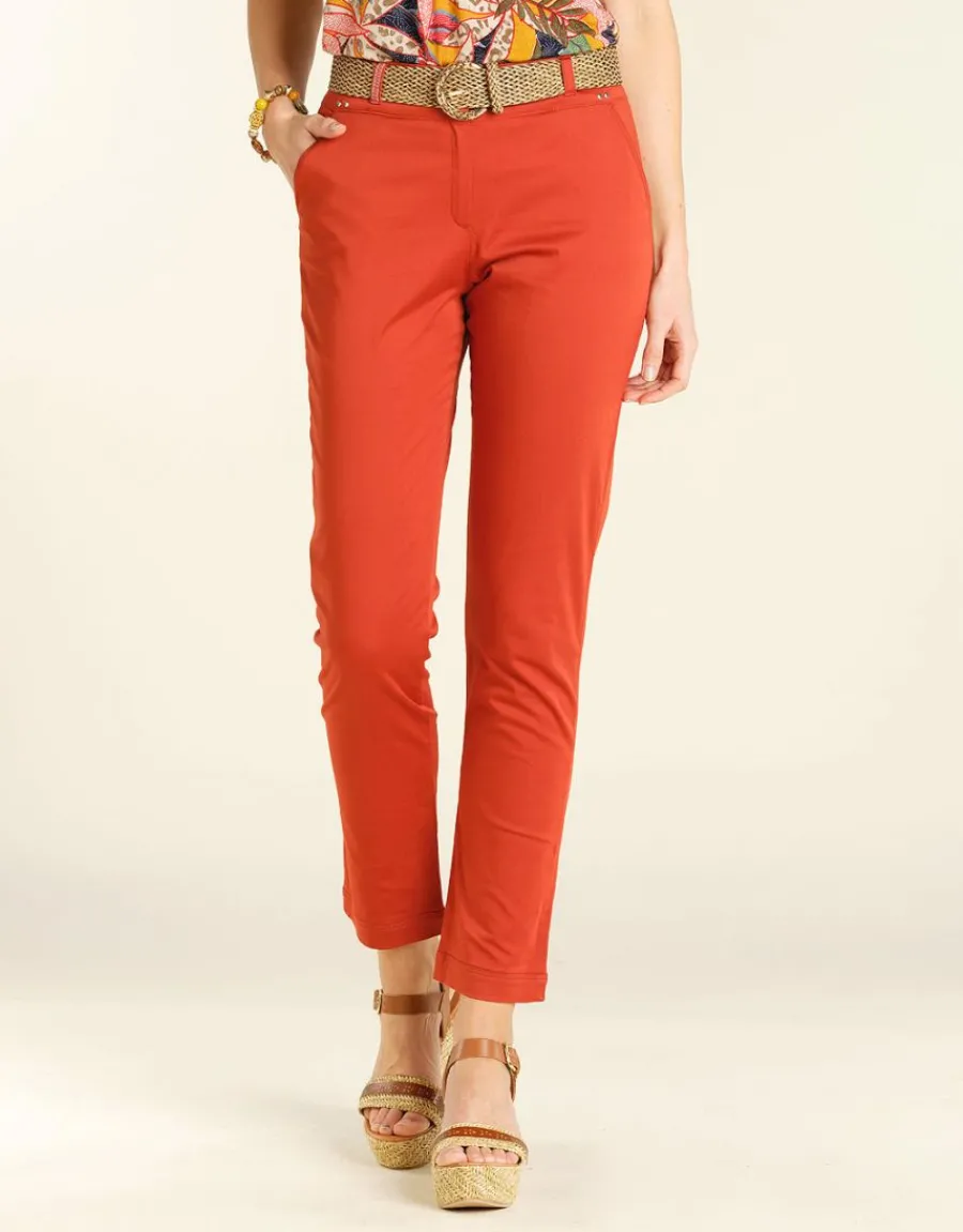 Christine Laure Ajustés|Pantalons*Pantalon 7/8e terracotta