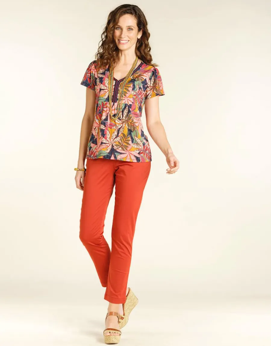 Christine Laure Ajustés|Pantalons*Pantalon 7/8e terracotta