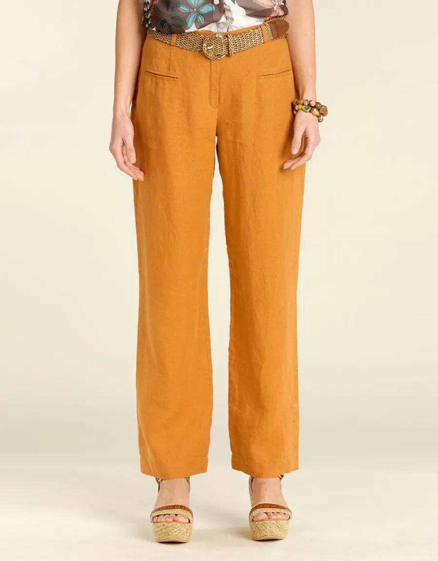 Christine Laure Larges|Pantalons*Pantalon en lin ocre