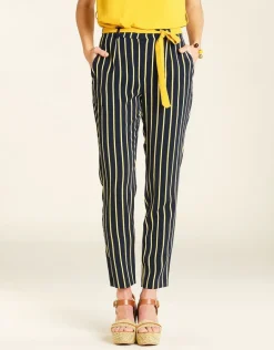 Christine Laure Larges|Ajustés*Pantalon fluide rayé bleu