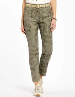 Christine Laure Droits|Slims*Pantalon kaki imprimé