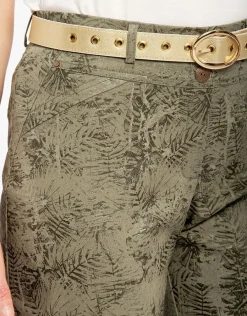 Christine Laure Droits|Slims*Pantalon kaki imprimé