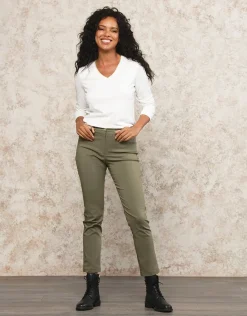 Christine Laure Ajustés|Pantalons*Pantalon kaki 7/8ème