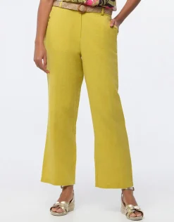 Christine Laure Larges|Pantalons*Pantalon lin vert 7/8ème