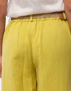 Christine Laure Larges|Pantalons*Pantalon lin vert 7/8ème