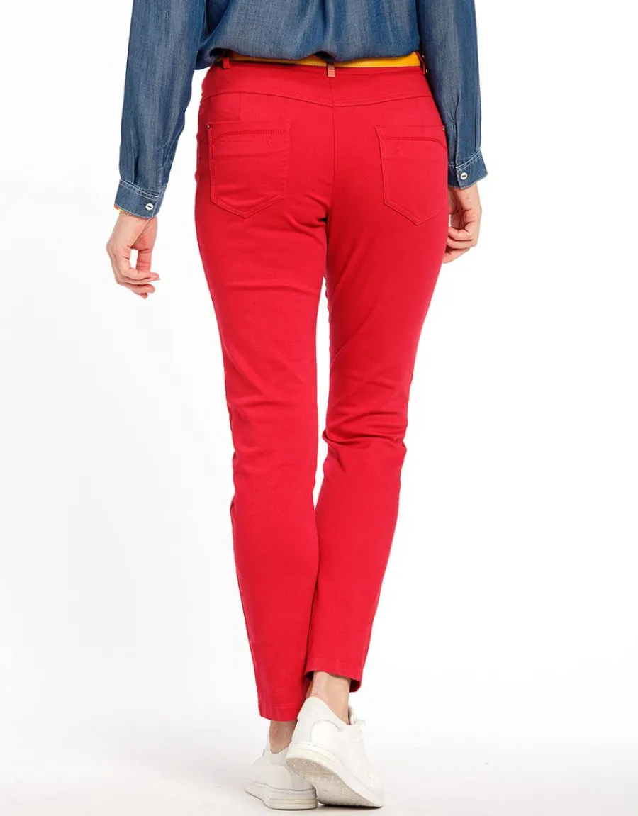 Christine Laure Ajustés|Slims*Pantalon 7/8ème rouge